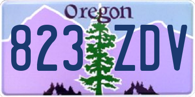 OR license plate 823ZDV