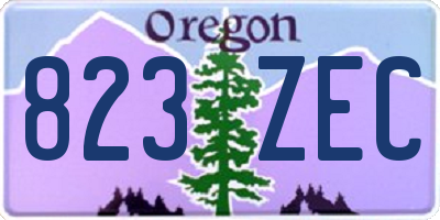 OR license plate 823ZEC