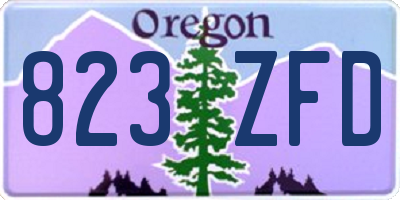 OR license plate 823ZFD
