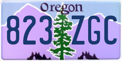 OR license plate 823ZGC