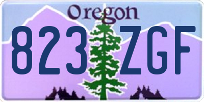 OR license plate 823ZGF
