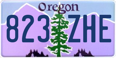 OR license plate 823ZHE