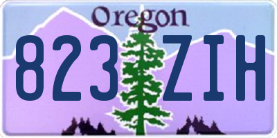 OR license plate 823ZIH