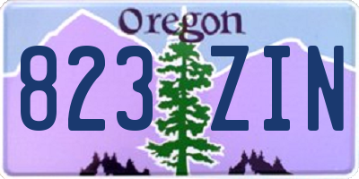 OR license plate 823ZIN