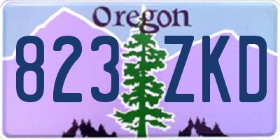OR license plate 823ZKD