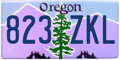 OR license plate 823ZKL