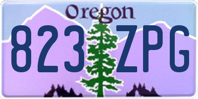 OR license plate 823ZPG
