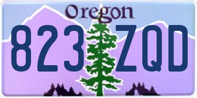OR license plate 823ZQD