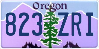 OR license plate 823ZRI