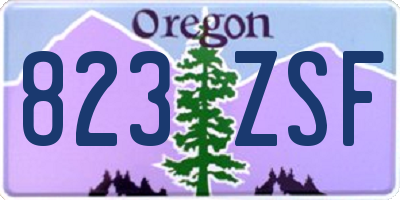 OR license plate 823ZSF