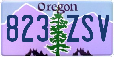 OR license plate 823ZSV