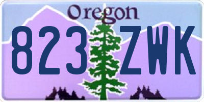 OR license plate 823ZWK