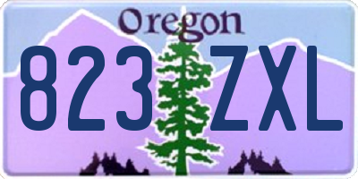 OR license plate 823ZXL