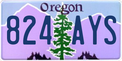 OR license plate 824AYS