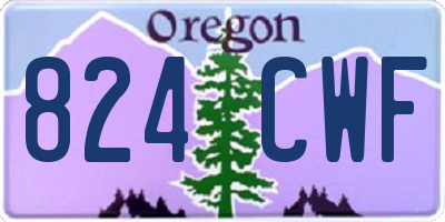 OR license plate 824CWF