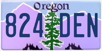OR license plate 824DEN