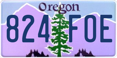 OR license plate 824FOE