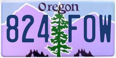 OR license plate 824FOW