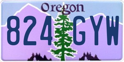OR license plate 824GYW
