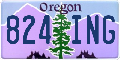 OR license plate 824ING