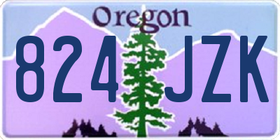 OR license plate 824JZK