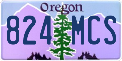 OR license plate 824MCS