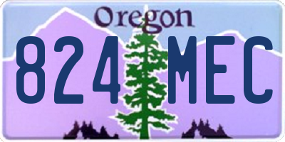 OR license plate 824MEC