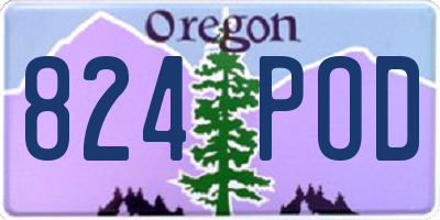 OR license plate 824POD