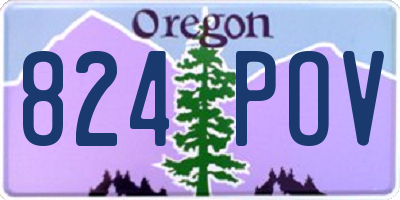 OR license plate 824POV