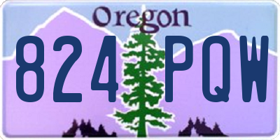 OR license plate 824PQW