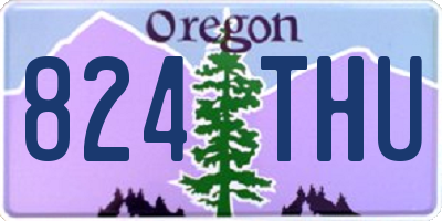 OR license plate 824THU