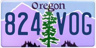 OR license plate 824VOG