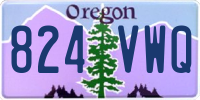 OR license plate 824VWQ