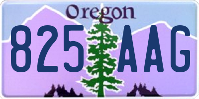 OR license plate 825AAG