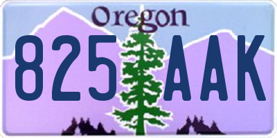 OR license plate 825AAK