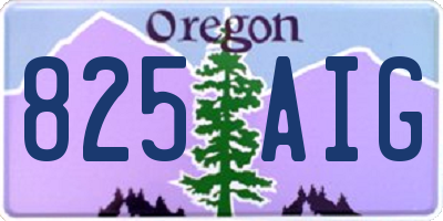 OR license plate 825AIG
