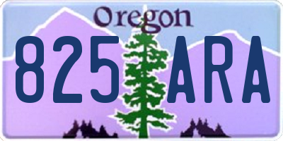 OR license plate 825ARA