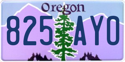 OR license plate 825AYO