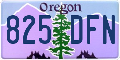 OR license plate 825DFN