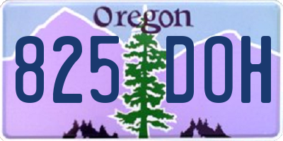 OR license plate 825DOH