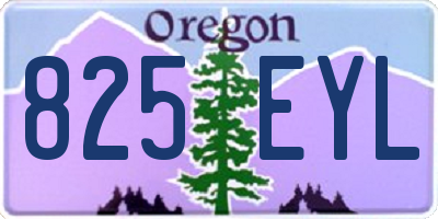 OR license plate 825EYL