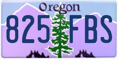 OR license plate 825FBS