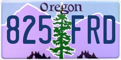 OR license plate 825FRD