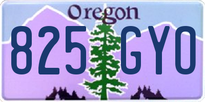 OR license plate 825GYO