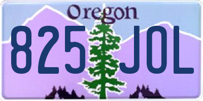 OR license plate 825JOL