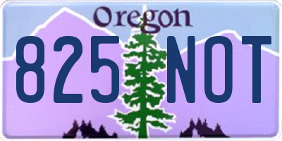 OR license plate 825NOT
