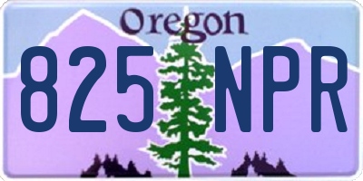 OR license plate 825NPR