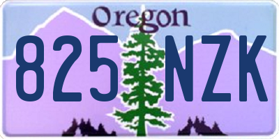 OR license plate 825NZK
