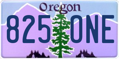 OR license plate 825ONE