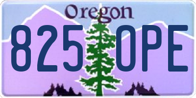 OR license plate 825OPE